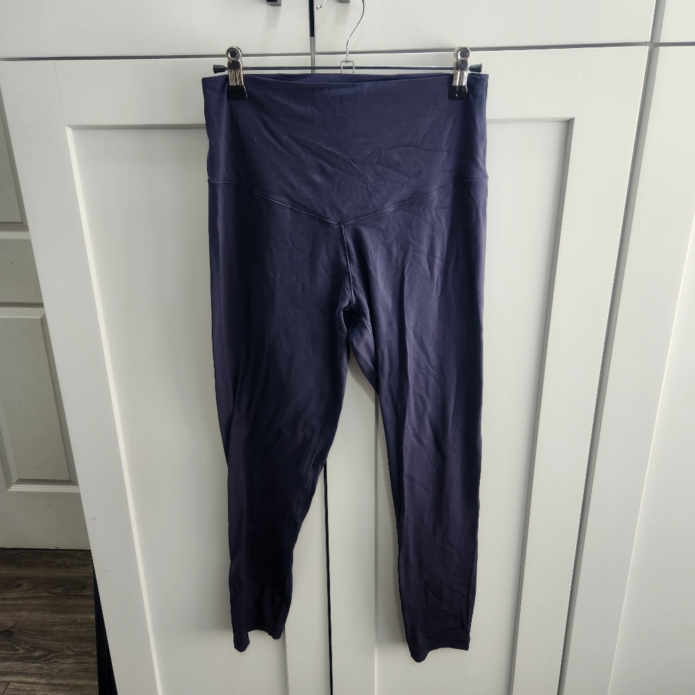 Aerie Chill Play Move Navy Blue Crop Leggings High Rise Large